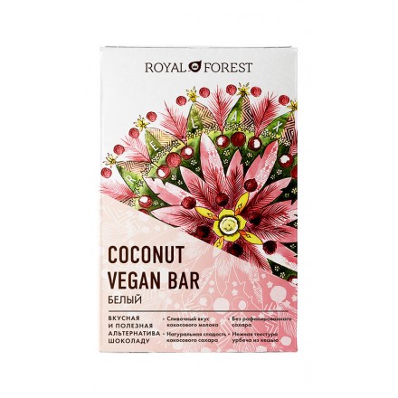 Royal Forest Шоколад White Vegan Coconut Bar, 50 гр
