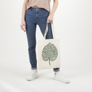 СЛ Сумка-шоппер "Листья", 33*0,5*39 см, без молнии, без подкладки, цвет бежевый, хлопок