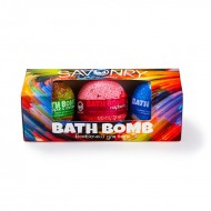 Savonry Набор подарочный "Bath Bomb" (яблоко/корица, малина, морские водоросли), 3 шт